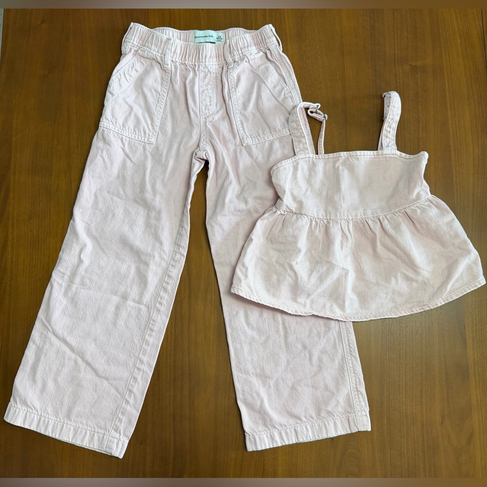 Abercrombie Kids Set: Light Pink Jeans, Matching Baby Doll Top Size 7/8